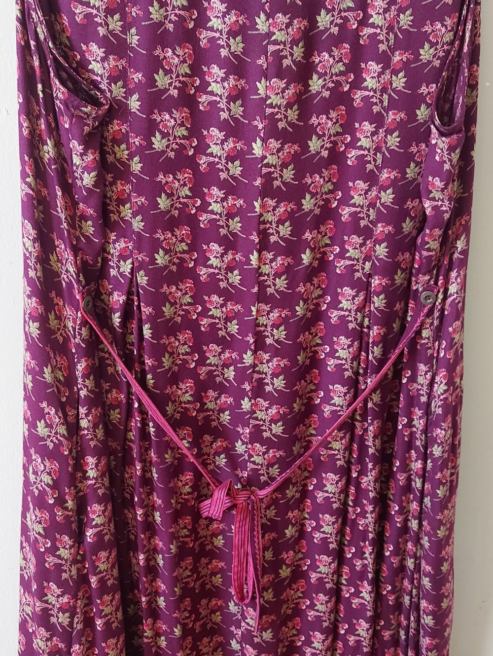 April Too Cornell Cottagecore Sleeveless Button Front Tie Back Floral Maxi Dress - Picture 5 of 9